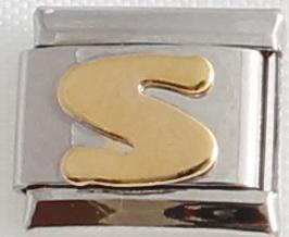 Gold Plated Letter S 9mm Charm-Charmed Jewellery