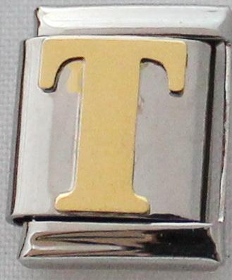 Gold Plated Letter T 13mm Charm-Charmed Jewellery