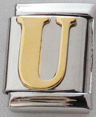 Gold Plated Letter U 13mm Charm-Charmed Jewellery