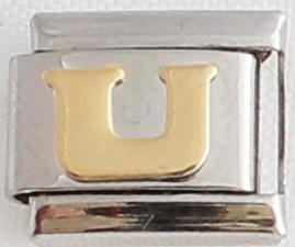 Gold Plated Letter U 9mm Charm-Charmed Jewellery