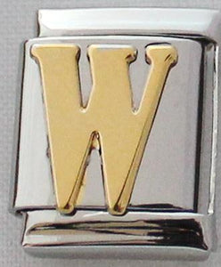 Gold Plated Letter W 13mm Charm-Charmed Jewellery