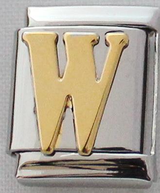 Gold Plated Letter W 13mm Charm-Charmed Jewellery