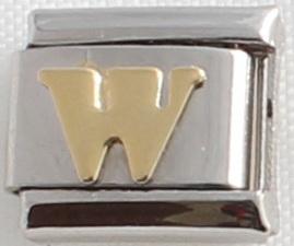 Gold Plated Letter W 9mm Charm-Charmed Jewellery