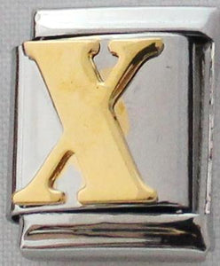 Gold Plated Letter X 13mm Charm-Charmed Jewellery