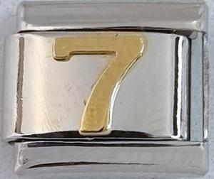Gold Plated Number 7 9mm Charm
