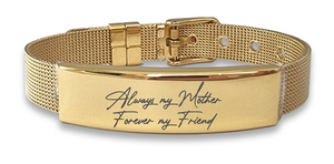 Gold Plated Stainless Steel Mesh ID Bracelet
