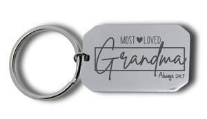 Grandma Engraved Dog Tag Keyring