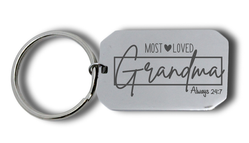 Grandma Engraved Dog Tag Keyring