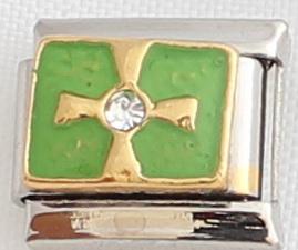 Green Cross 9mm Charm-Charmed Jewellery