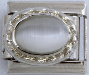 Grey Oval Stone 9mm Charm-Charmed Jewellery