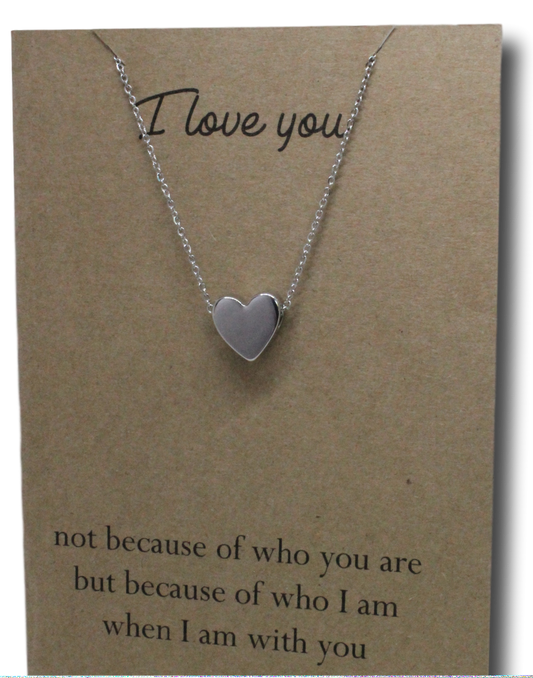 Heart Pendant & Chain - Card 41-Charmed Jewellery