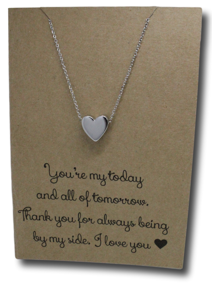 Heart Pendant & Chain - Card 43-Charmed Jewellery