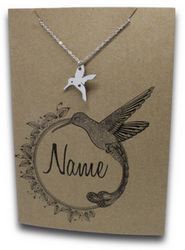 Hummingbird Pendant & Chain - Card 178 (Click to personalize card)