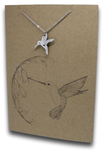 Hummingbird Pendant & Chain - Card 179-Charmed Jewellery