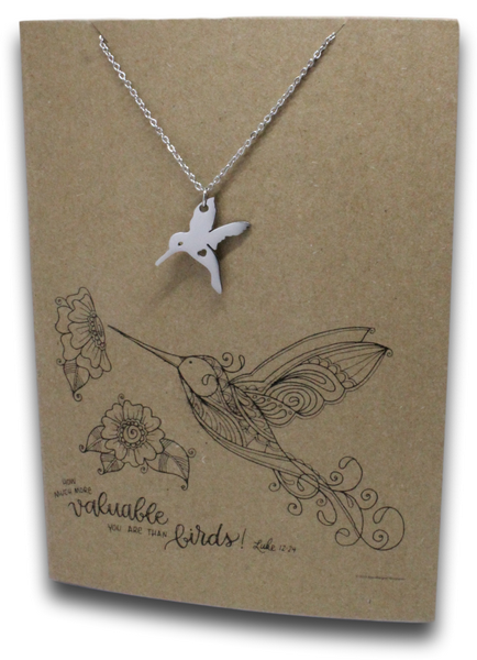 Hummingbird Pendant & Chain - Card 181-Charmed Jewellery