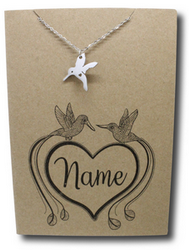 Hummingbird Pendant & Chain - Card 209 (Click to personalize)