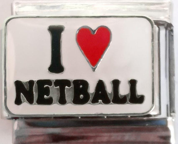 I Love Netball 9mm Charm-Charmed Jewellery