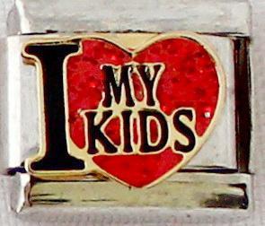 I Love my Kids Pink Heart 9mm Charm-Charmed Jewellery