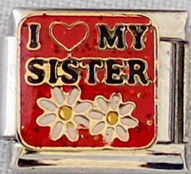 I love my sister 9mm Charm-Charmed Jewellery