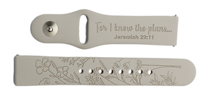 WILDFLOWER SCRIPTURE Personalized Watch Band (Universal & Apple)