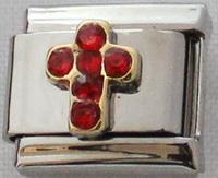 July Birthstone Cross 9mm Charm-Charmed Jewellery