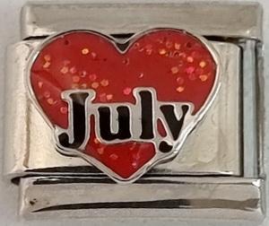 July Heart 9mm Charm