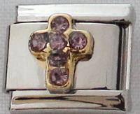 June Birthstone Cross 9mm Charm-Charmed Jewellery