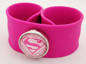 Kid's Pink Snap Bracelet + Glass Charm (click product to note charm choice)-Charmed Jewellery