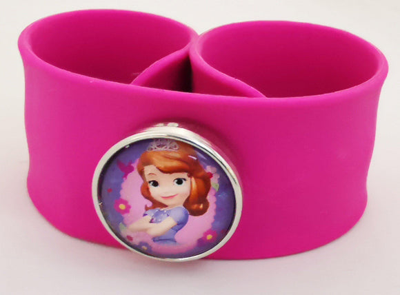 Kid's Pink Snap Bracelet + Photo Charm (click product to upload photo)-Charmed Jewellery