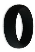 Ladies Active Silicone Ring - Black (Click to choose size)