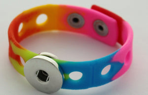 Large 1 Snap Rainbow Rubber Bracelet (kids size)-Charmed Jewellery