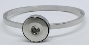 Large 1 Snap Stainless Steel Bangle-Charmed Jewellery