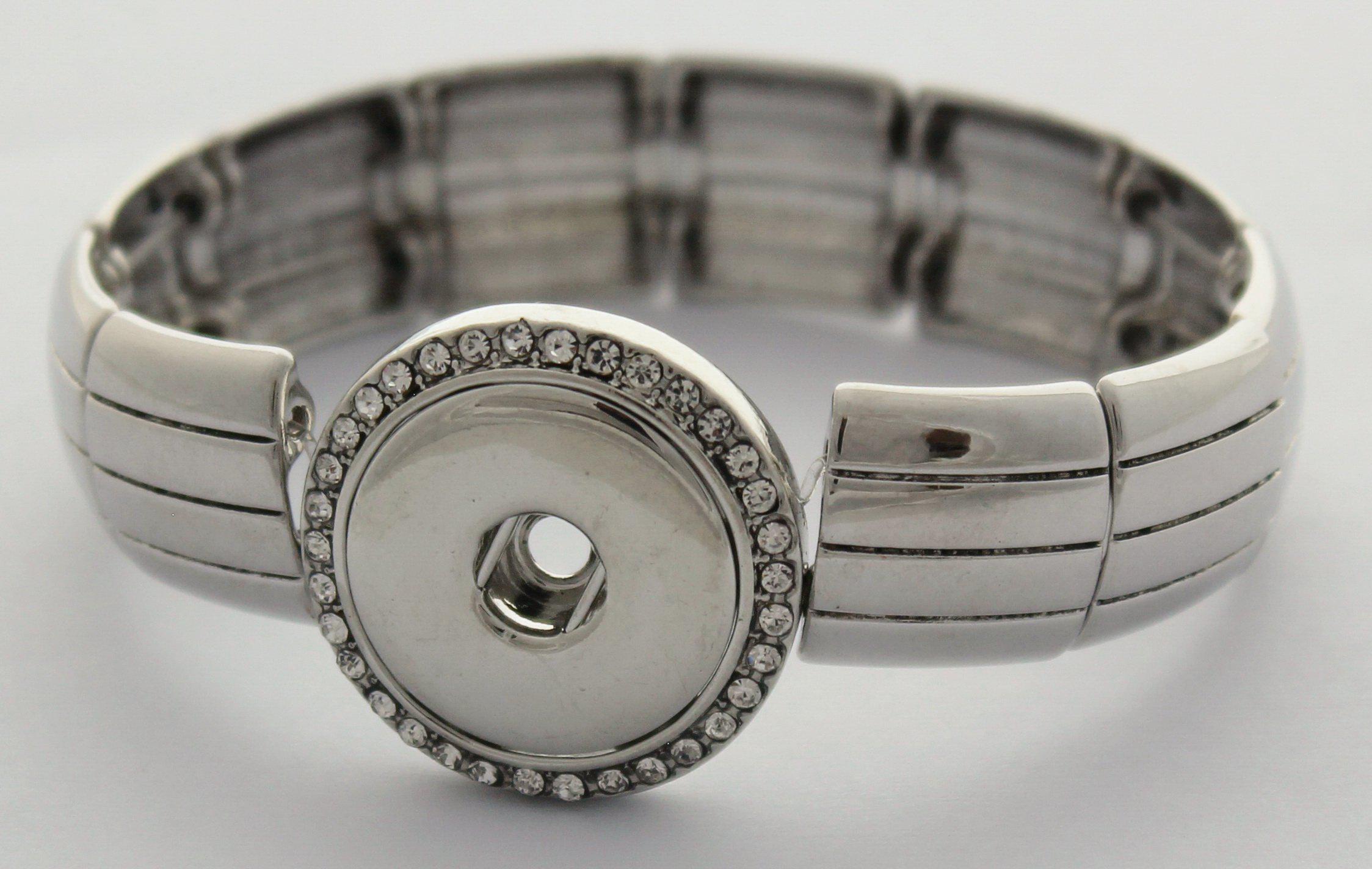 Large 1 Snap Stretch Bangle with Stones-Charmed Jewellery