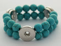 Large 3 Snap Stretch Bracelet Blue-Charmed Jewellery