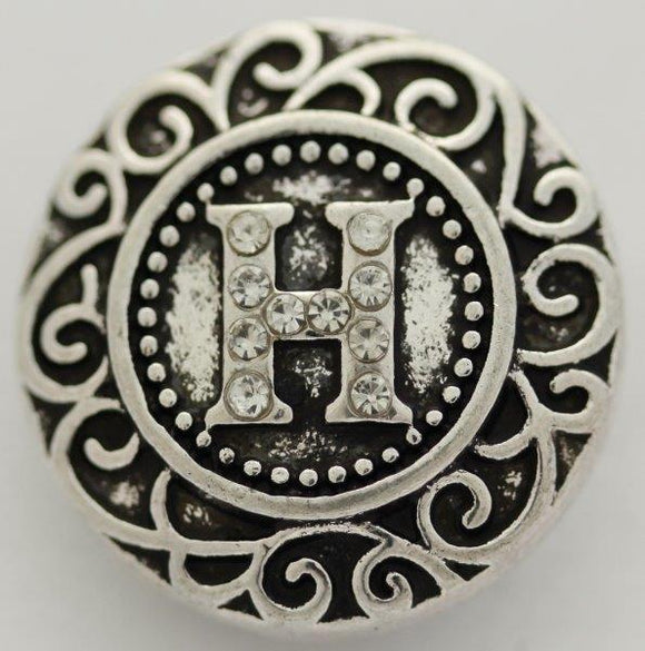 Large Snap Charm Letter H-Charmed Jewellery