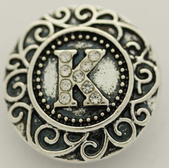 Large Snap Charm Letter K-Charmed Jewellery