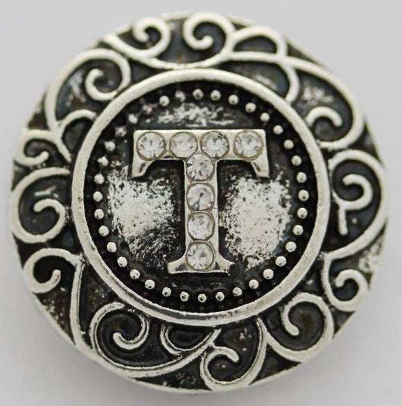 Large Snap Charm Letter T-Charmed Jewellery