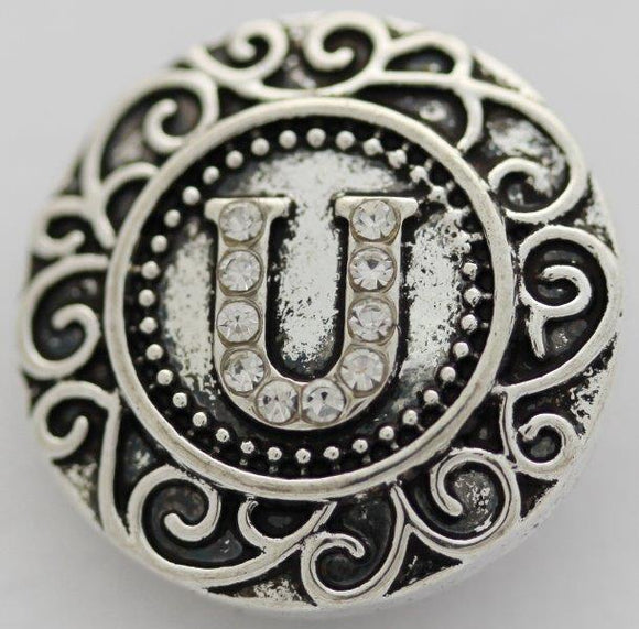 Large Snap Charm Letter U-Charmed Jewellery