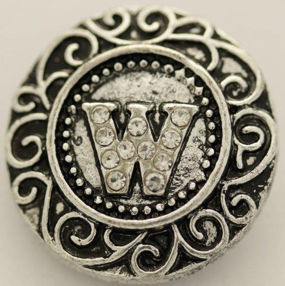 Large Snap Charm Letter W-Charmed Jewellery