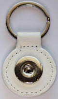 Large Snap Round White Keyring (fits large snaps)-Charmed Jewellery