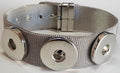 Large Stainless Steel 3 Snap Mesh Bangle (fits large snaps)-Charmed Jewellery