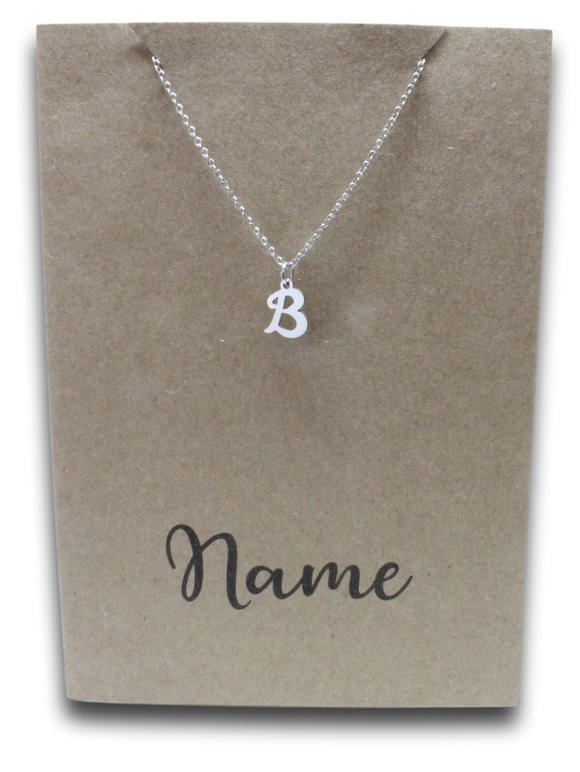Letter B Pendant & Chain (Click to Personalize)-Charmed Jewellery