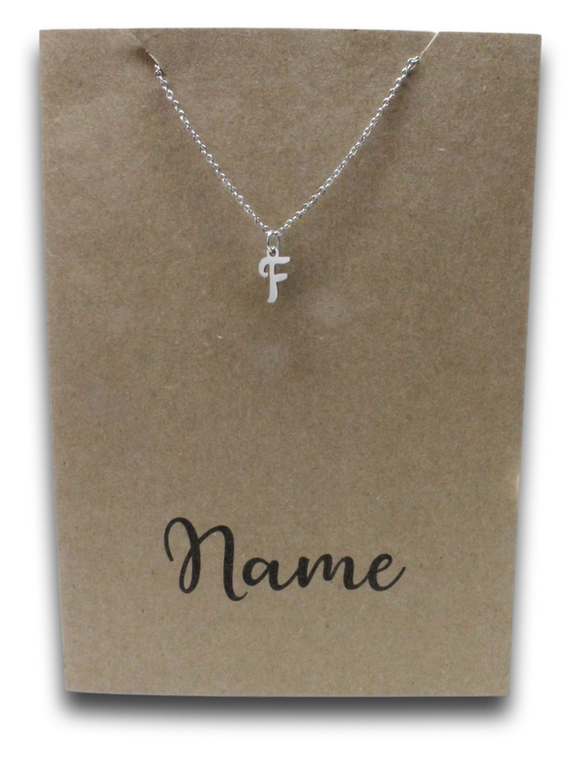 Letter F Pendant & Chain (Click to Personalize)-Charmed Jewellery