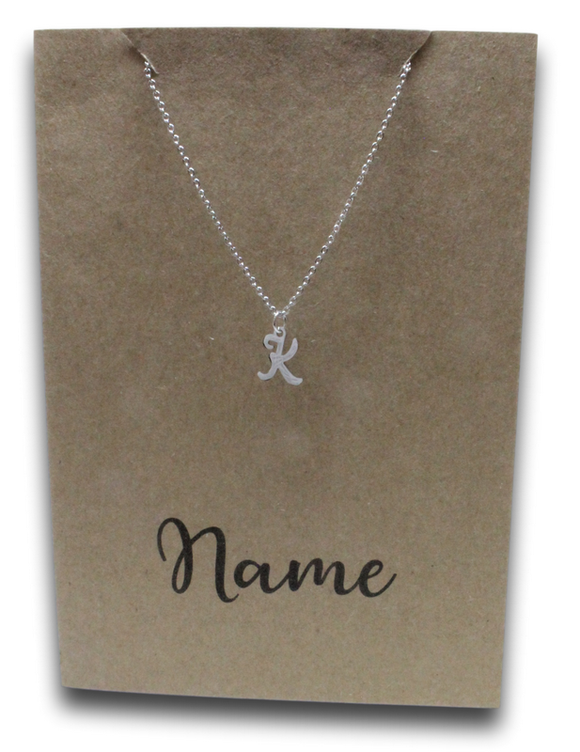 Letter K Pendant & Chain (Click to Personalize)-Charmed Jewellery