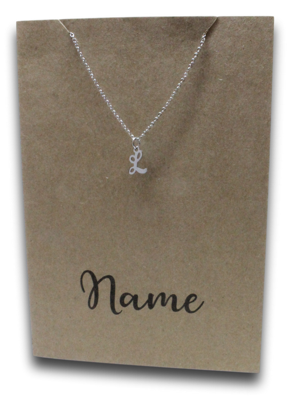 Letter L Pendant & Chain (Click to Personalize)-Charmed Jewellery