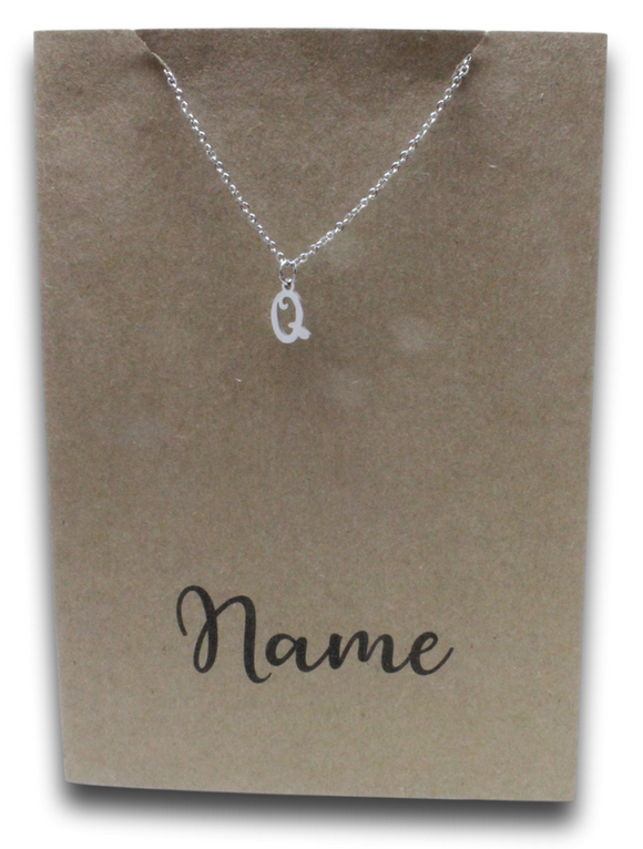 Letter Q Pendant & Chain (Click to Personalize)-Charmed Jewellery