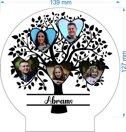 Personalized Family Tree Photo LED Night Light
