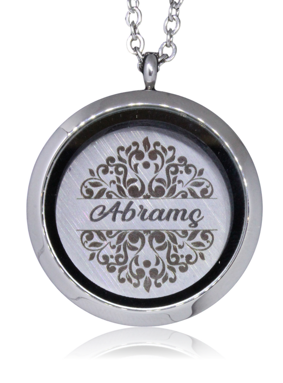 Locket with engraved family plate & chain*Click to personalize*-Charmed Jewellery