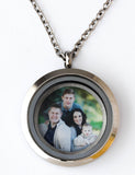 Locket with photo plate + chain *Click to personalize*-Charmed Jewellery