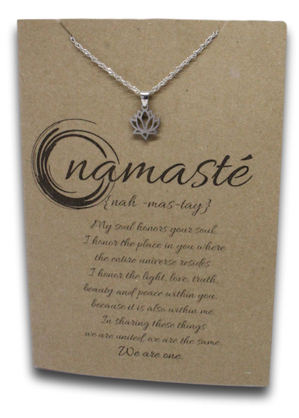 Lotus Pendant & Chain - Card 132-Charmed Jewellery